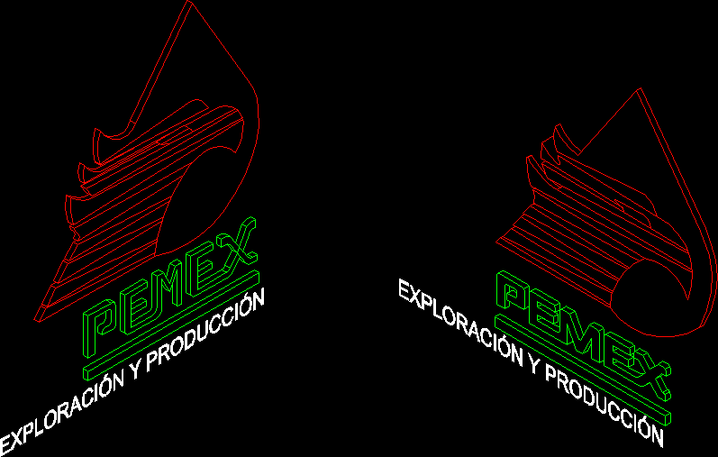 Pemex Logo - Pemex Logo Isometric DWG Block for AutoCAD • Designs CAD