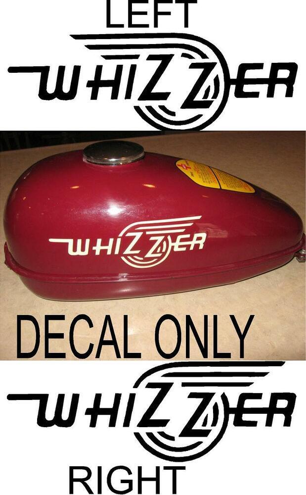 Whizzer Logo - DECAL SET REPAINT RESTORE SCHWINN WHIZZER BICYCLE TANK 1.LEFT 1