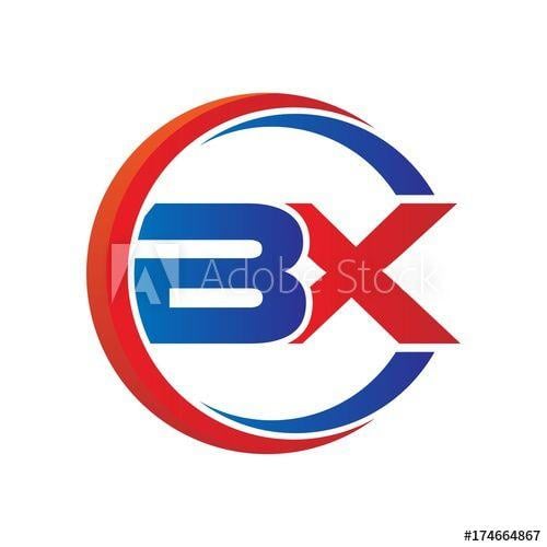 BX Logo - bx logo vector modern initial swoosh circle blue and red - Buy this ...