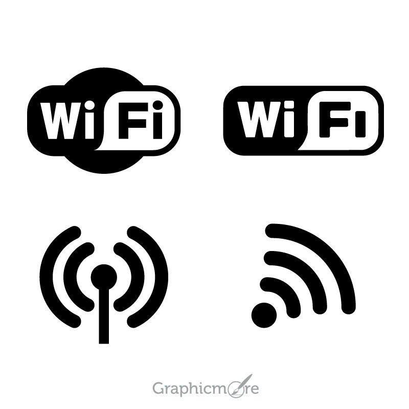 Wi-Fi Logo - Wifi Logo Icons Set Design Free Vector File Download by GraphicMore