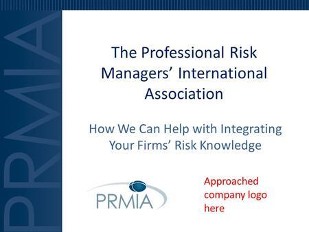 PRMIA Logo - The Professional Risk Managers' International Association PRMIA