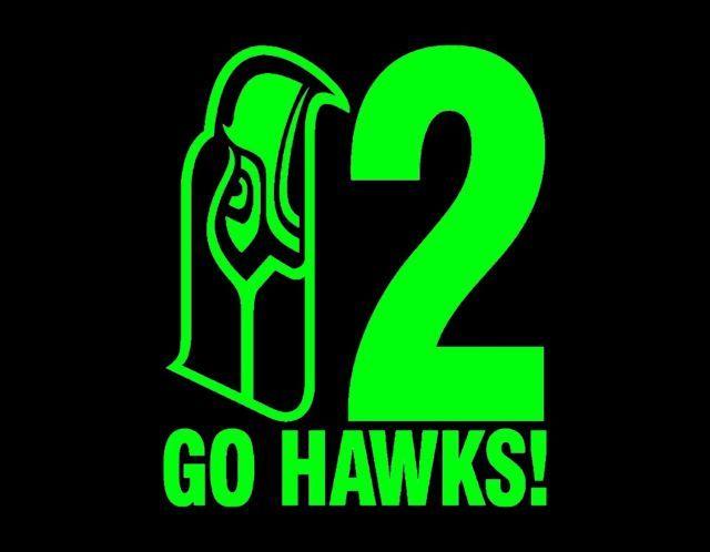 12-Man Logo - Seahawks 12 Go Hawks Vinyl Decal Neon Green 6 X 7