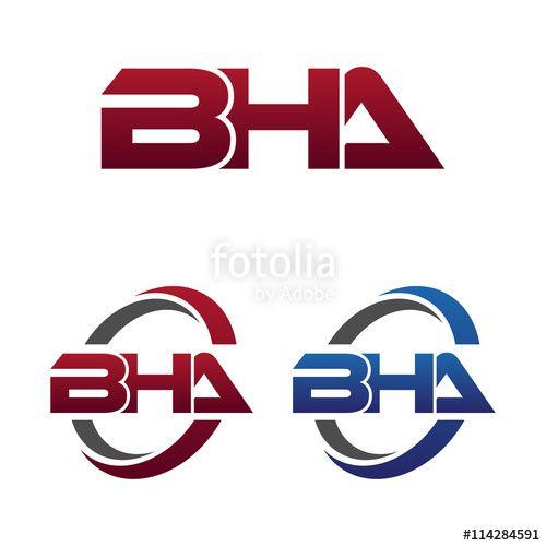 BHA Logo - Modern 3 Letters Initial logo Vector Swoosh Red Blue bha