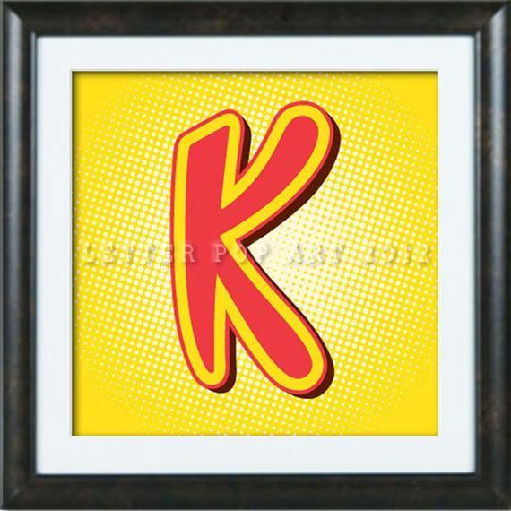 Kahlua Logo - Alphabet Pop Art Print Using Kahlua Logo Letter K | Etsy