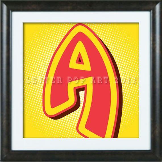 Kahlua Logo - Alphabet Pop Art Print Using Kahlua Logo Letter A