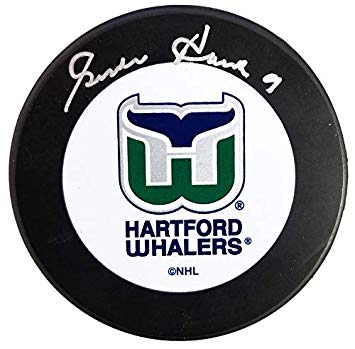 Whalers Logo - Gordie Howe Signed Hartford Whalers Logo Hockey Puck at Amazon's ...