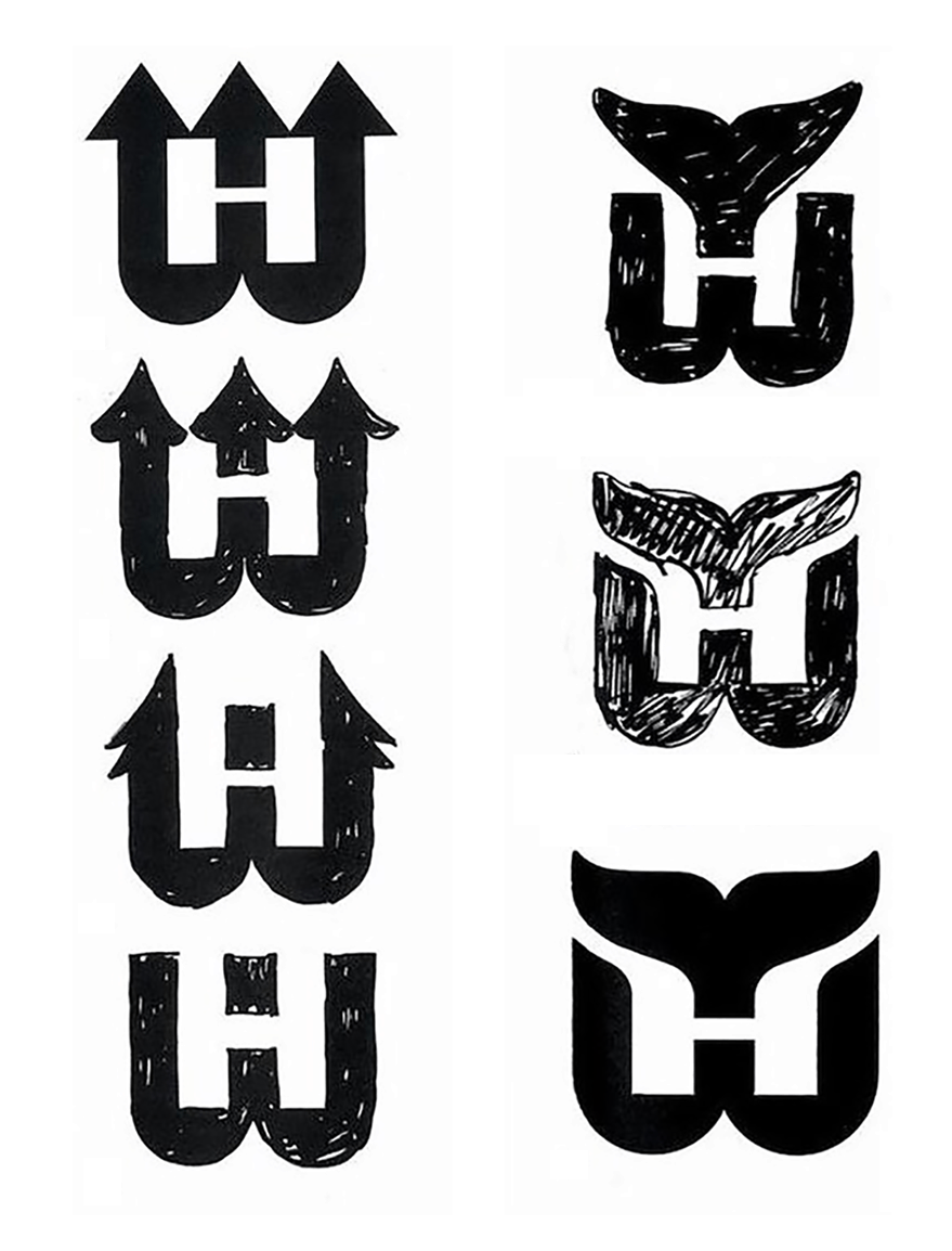 Whalers Logo - Early Logo Drafts for the Hartford Whalers Logo Designed by Peter ...