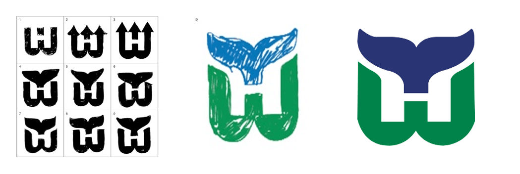 Whalers Logo - Early Logo Drafts for the Hartford Whalers Logo Designed by Peter ...