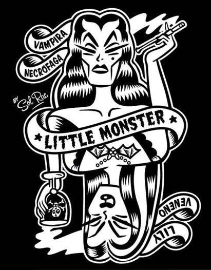 Vampira Logo - Sol Rac: Little Monster wear • Vampira Necrófaga- Lily Veneno