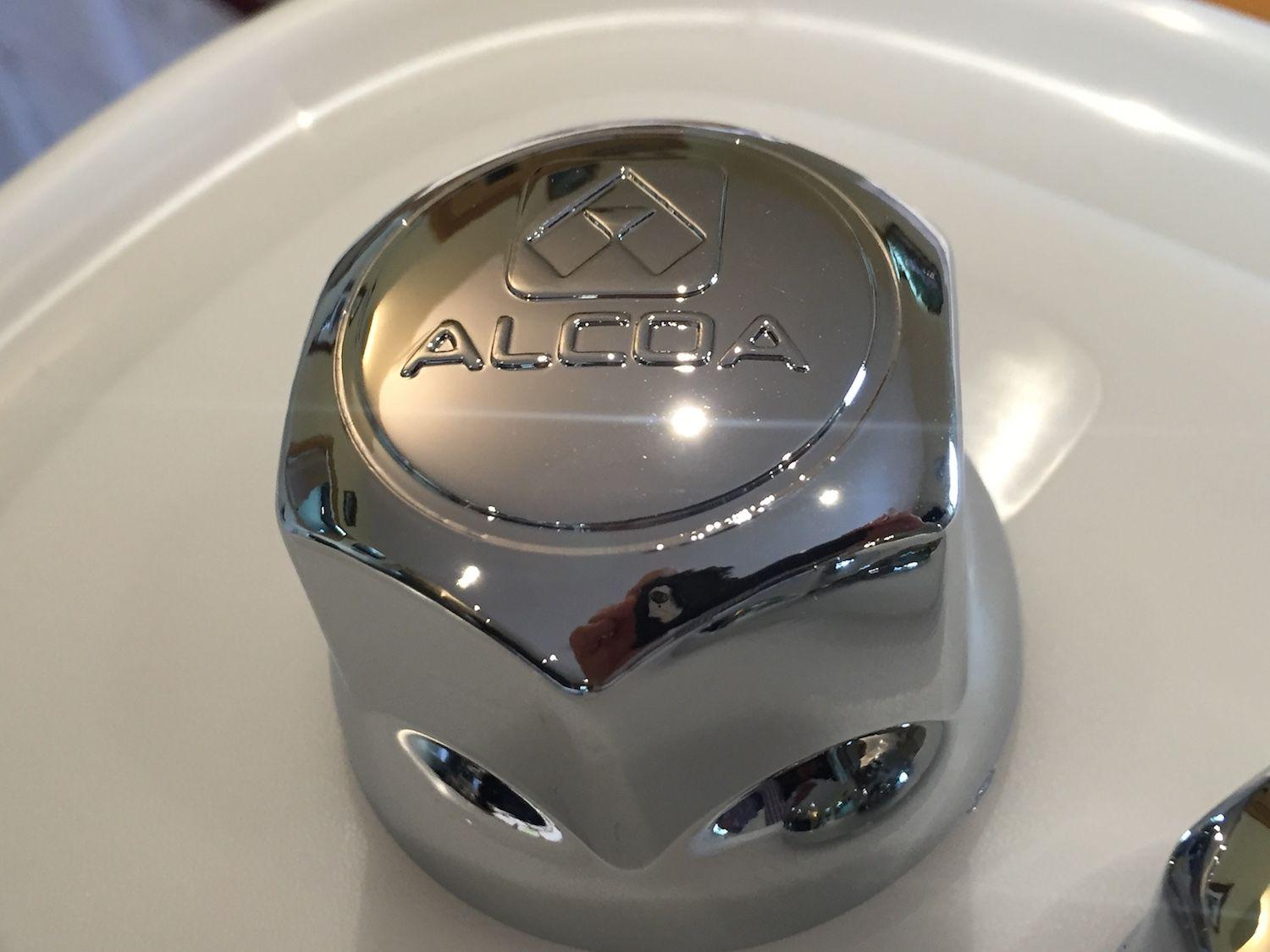 Alcoa Logo - Wheel Nut Covers : Alcoa® Logo Deluxe Chrome Wheel Nut Covers 32mm