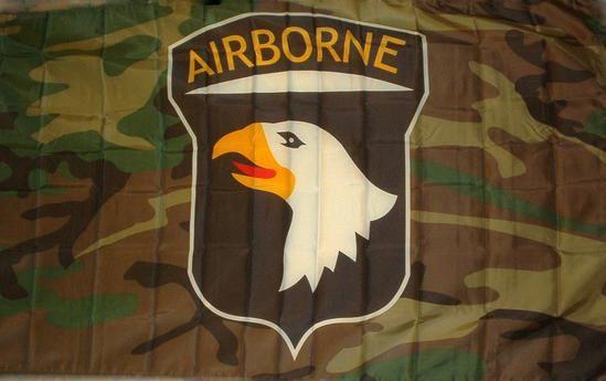 Camo Eagle Logo - Army 101st Airborne Logo on Camo 3' x 5' Flag R | flagsandstuff.com