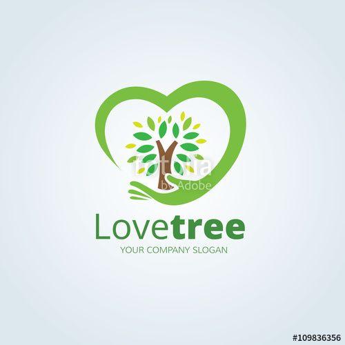 Environment Logo - Love tree logo,green and environment logo template.