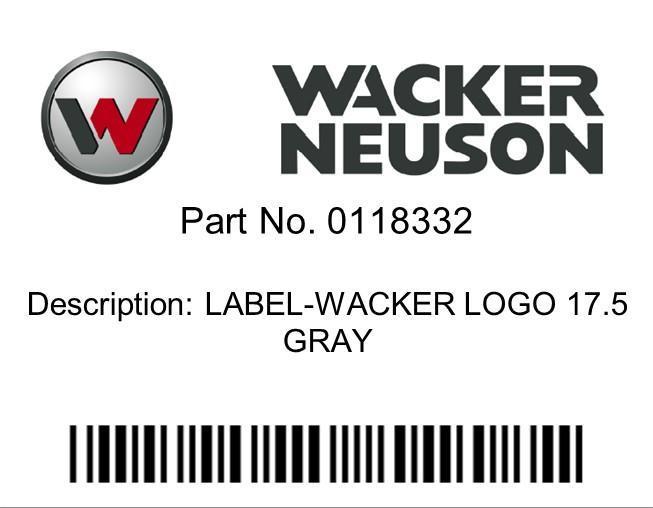 Wacker Logo - Wacker Neuson : LABEL WACKER LOGO 17.5 GRAY Part No. 0118332