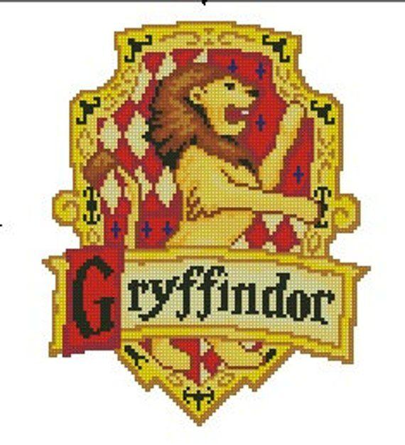 Gryffndor Logo - cross stitch pattern Gryffindor logo | Etsy