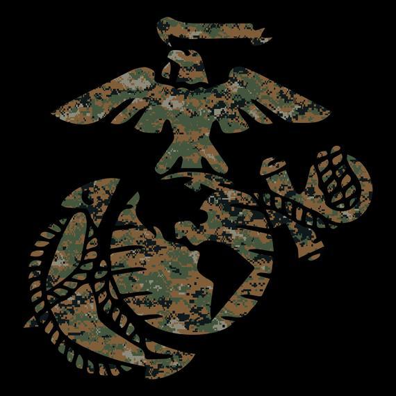Camo Eagle Logo - United States Marine Corps Decal Woodland MARPAT Camo Eagle | Etsy