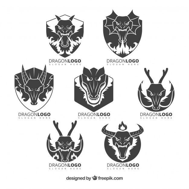 Drangon Logo - Dragon logo collection with flat design Vector | Free Download