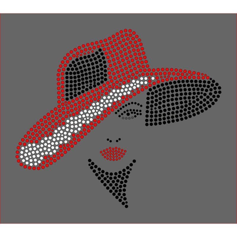 Rhinestone Logo - Red hat diva custom rhinestone Logo