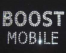 Rhinestone Logo - Boost Mobile Logo T Shirt Rhinestone- Logo Shirt