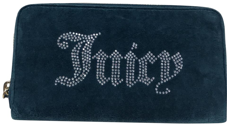 Rhinestone Logo - Juicy Couture Teal Rhinestone Logo Zip Around Wallet - Tradesy