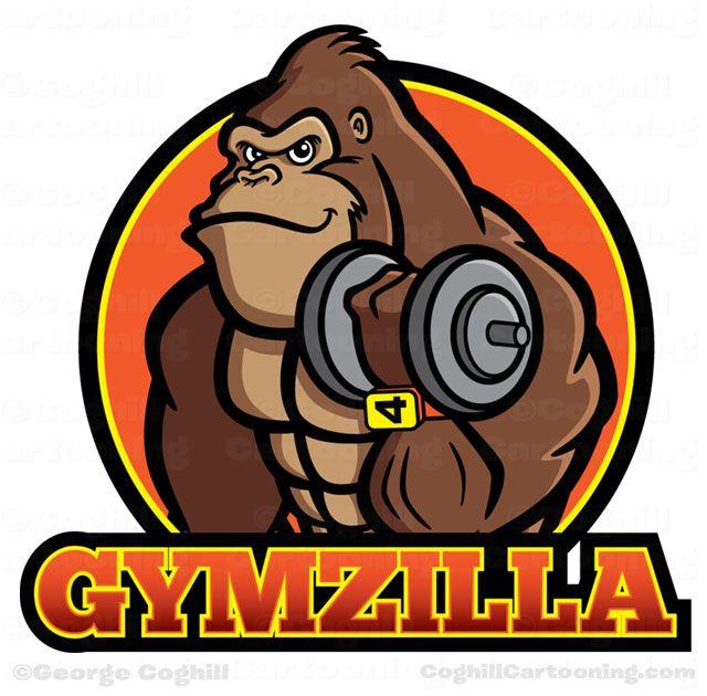 Cartoon Logo - Gorilla Bodybuilder Cartoon Logo - Gymzilla • Coghill Cartooning ...
