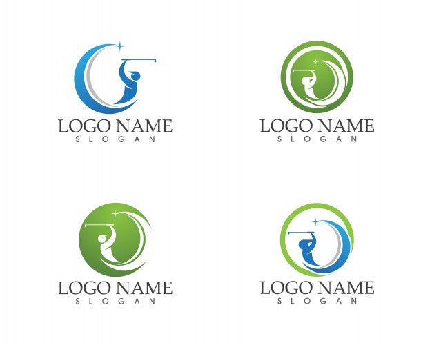 Swing Logo - Golf people swing logo design vector Vector | Premium Download