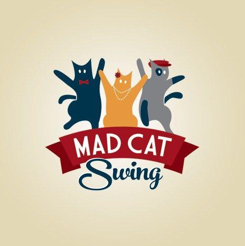 Swing Logo - Illustrative Logo Design: Mad Cat Swing
