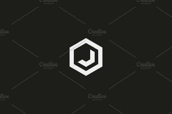 Jsymbol Logo - Abstract letter J vector logotype. Line hexagon creative simple logo ...