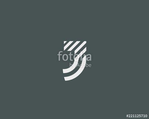 Jsymbol Logo - Letter J vector line logo design. Creative minimalism logotype icon