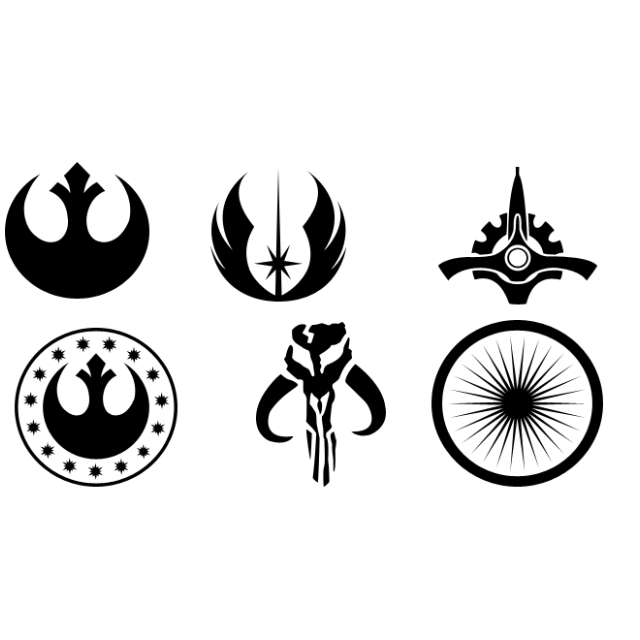 Jedi Logo - 6 in one Star War Logo Decal Stickers - Jedi Logos, Jedi Order, War ...