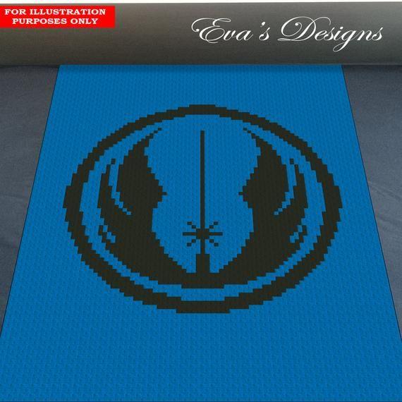 Jedi Logo - Eva's Designs: JEDI LOGO crochet blanket pattern c2c | Etsy