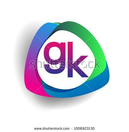 GK Logo - Letter GK logo with colorful splash background, letter combination ...