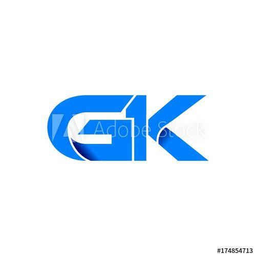 GK Logo - gk logo initial logo vector modern blue fold style - Buy this stock ...