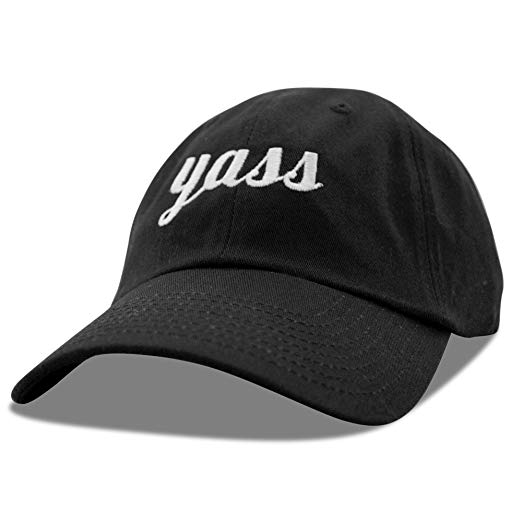 Yass Logo - DALIX Yass Baseball Cap Dad Hats Womens Black Hat: Clothing