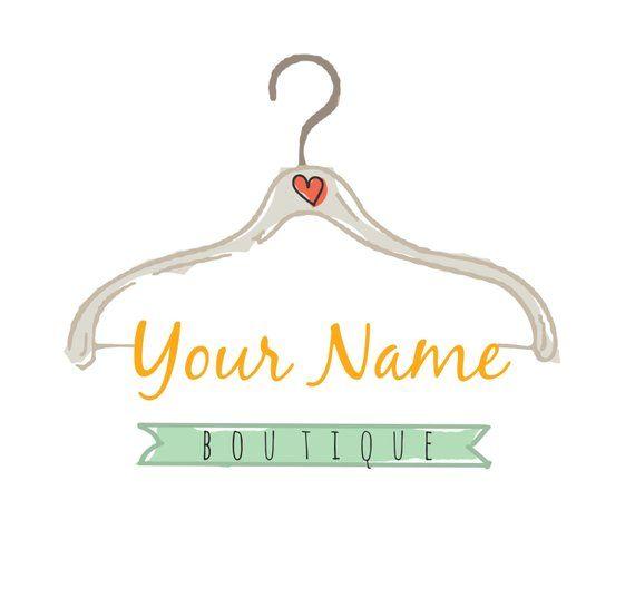 Clothes Logo - Pre-made Logo Clothing Hanger Logo Design Embroidery Logo | Etsy