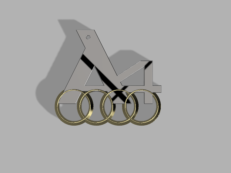 A4 Logo - 3D Printed Audi A4 Logo