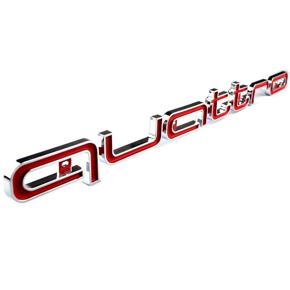 A4 Logo - Audi QUATTRO RED Grill Badge Logo Emblem A3 A4 A5 A7 RS4 RS5 RS6 RS7