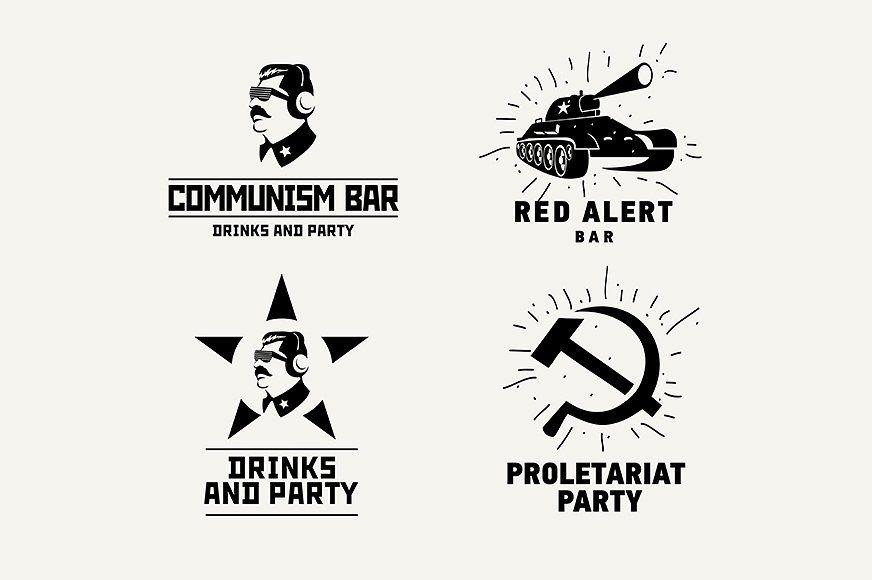 Communism Logo - Stickers set of the communist logos ~ Logo Templates ~ Creative Market