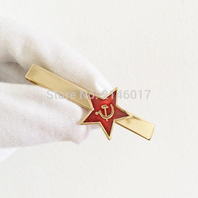 Communism Logo - Russia Red Star Hammer Sickle Logo Tie Clips Communism Soviet Union ...