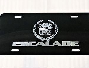 Escalade Logo - Cadillac Escalade LOGO Car Tag Diamond Etched on Aluminum License ...