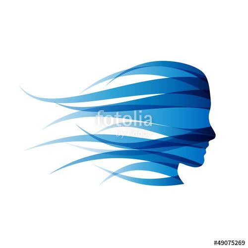 Wind Logo - Logo blue girl in the wind # Vector