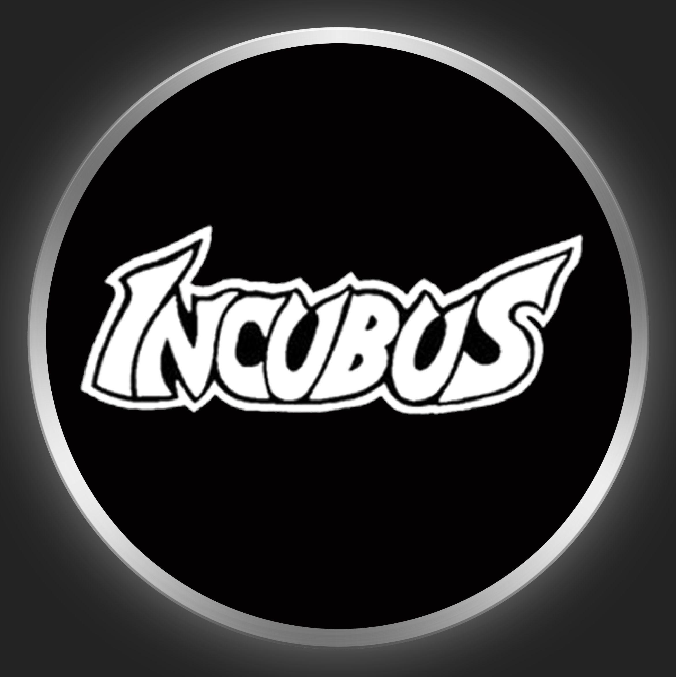 Incubus Logo - INCUBUS - White Logo On Black Button-