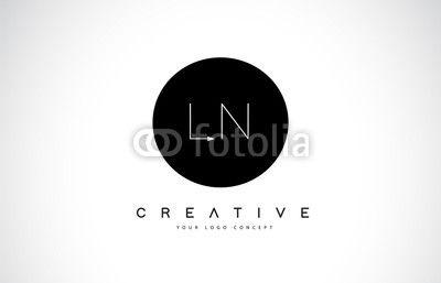 Ln Logo - LN L N Logo Design with Black and White Creative Text Letter Vector ...