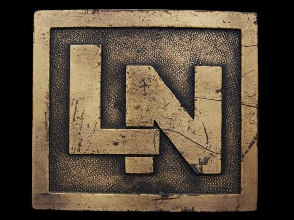 Ln Logo - VINTAGE 1970s LETTERS ****LN**** COMPANY LOGO BUCKLE - VintageUSA ...