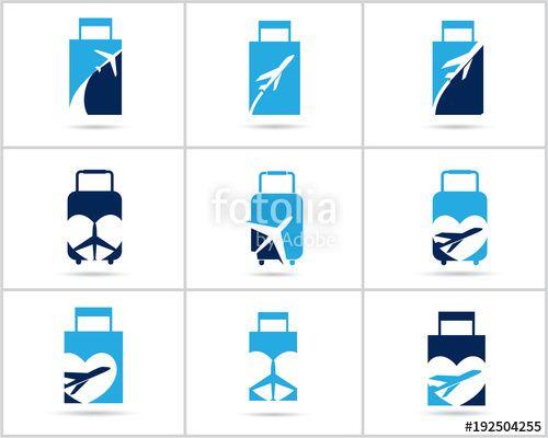 Luggage Logo - Travel logos set design. Ticket agency and tourism vector icons
