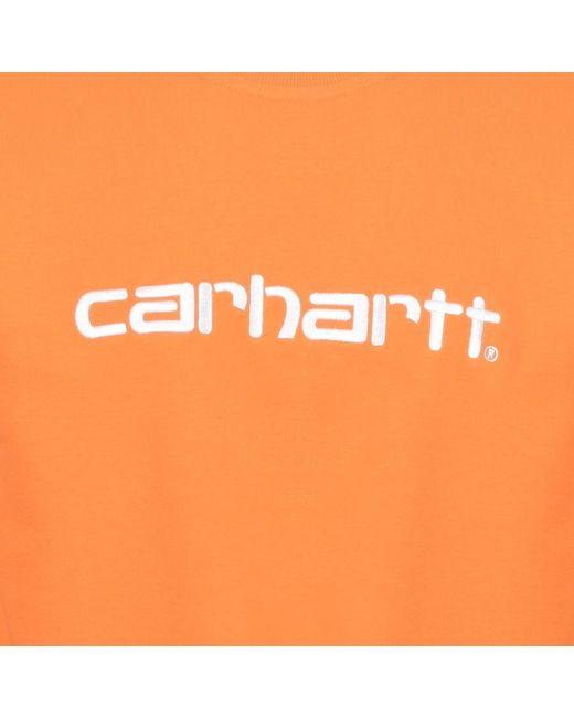Carrhart Logo - Carhartt Logo Sweatshirt Orange in Orange for Men - Lyst