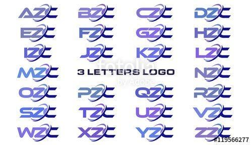 Dzc Logo - 3 letters modern generic swoosh logo AZC, BZC, CZC, DZC, EZC, FZC ...