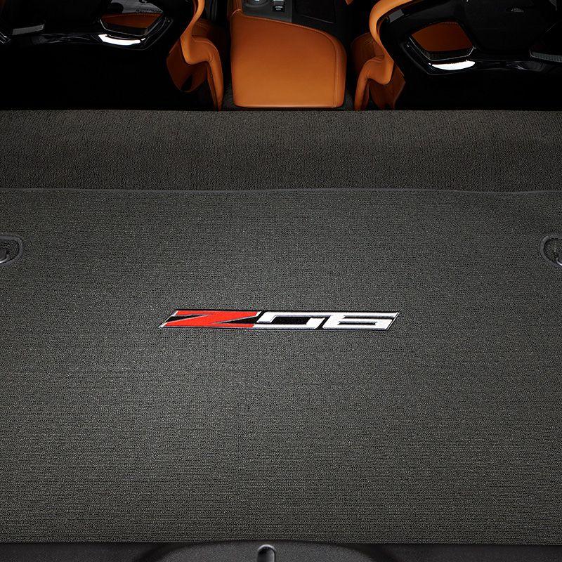 Z06 Logo - 2019 Corvette Cargo Area Mat, Black, Coupe, Z06 Logo, Premium Carpet ...