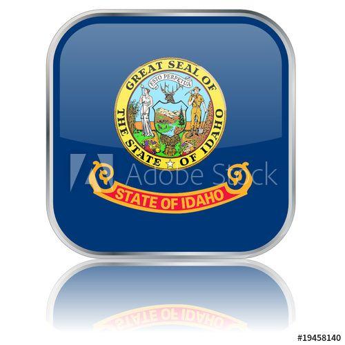 Idahoan Logo - State of Idaho Square Flag Button (Idahoan USA America Vector) - Buy ...