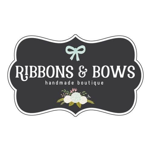 Bow Logo - Chalkboard Floral & Bow Logo with Your Business Name