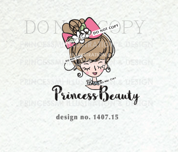 Bow Logo - 1407 15 Lady Logo, Girl Logo, Boutique Logo, Hair Accessories Logo